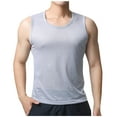thumbnail image 1 of Mens Tank Tops Summer Qiggri Men's Pullover Solid Color Top T-shirt Outdoor Elastic Tight Without Marksr Solid Color Round-Neck Tank Top Workout Tank Tops For Men, 1 of 5
