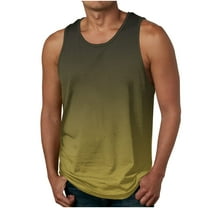 Mens Tank Tops Summer Qiggri Men's Summer Fashion Casual Sleeveless Printed Round Neck Top Athletic Tank Top