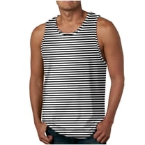 Mens Tank Tops Summer Qiggri New Fashion Casual Men's Summer Loose Waistcoat Print Sport Round-Neck Tank