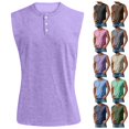 thumbnail image 1 of Mens Tank Tops Summer Sleeveless Gym Muscle Henley Shirt Casual Workout Gym Slim Fit Shirt Big and Tall Button Tank, 1 of 3
