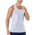 thumbnail image 1 of Mens Tank Tops UPF 50+ Quick Drying Sleeveless Athletic Shirts Gym Workout Running Beach Swim Muscle Tee Summer Clothing White, Size S, 1 of 6