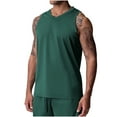 thumbnail image 1 of Mens Tank Tops Workout Qiggri Fashionable Men's V-Neck Solid Color Mesh Drying Sleeveless Top Muscle Tank Tops For Men, 1 of 7