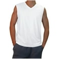 thumbnail image 1 of Mens Tank Tops Workout Qiggri Men's Casual Solid Color Sleeveless V-Neck Cool Interior With Fashionable Top Muscle Tank Tops For Men, 1 of 6