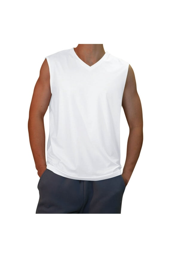 Mens Tank Tops Workout Qiggri Men's Casual Solid Color Sleeveless V-Neck Cool Interior With Fashionable Top Muscle Tank Tops For Men