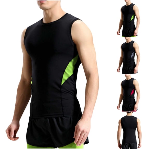 Mens Tank Undershirts Tanks For Men Man Tank Top Men's High Elasticity Sleeveless Tight Fitting Sports And Fitness Drying Red XXXXL