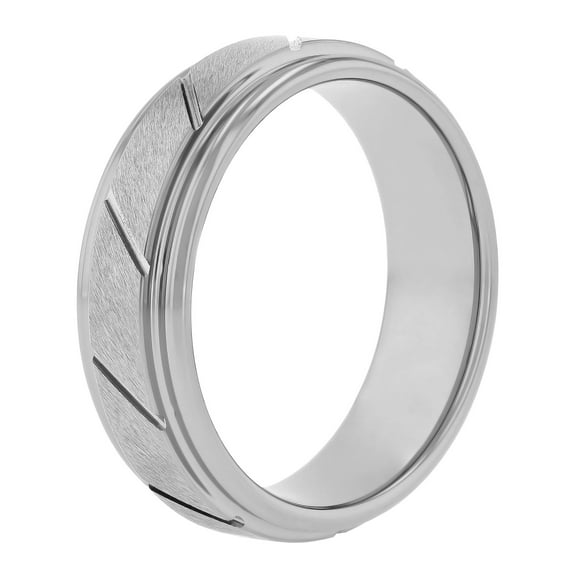 Mens Tantalum Grooved Wedding Band - Tantalum Ring
