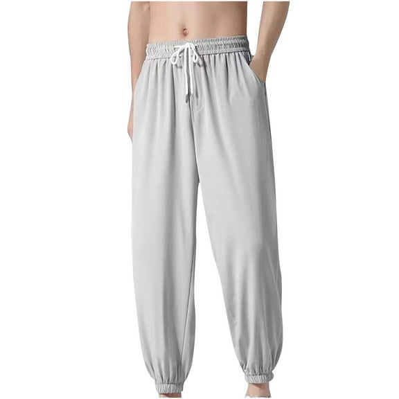 Mens Tapered Leg Sweatpants Plus Size Big and Tall M-5X with Pockets Drawstring Elastic Waist Pants Casual Solid Loose Relaxed Comfort Running Trousers