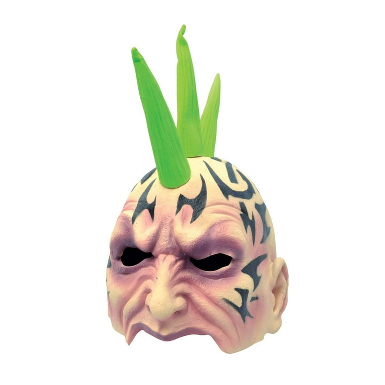 Mens Tattoo Mohawk Mask Half Face Green Masks Male Halloween Costume Mens Tattoo Mohawk Mask Half Face Green Masks Male Halloween Costume