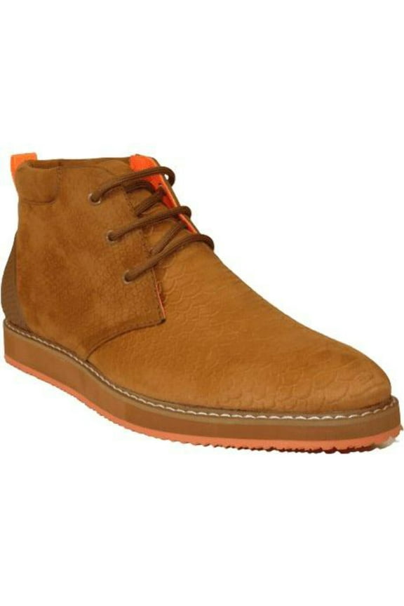 Mens Tayno Modern Chukka Boot Micro Suede Soft Comfortable Cushion Troupe Camel