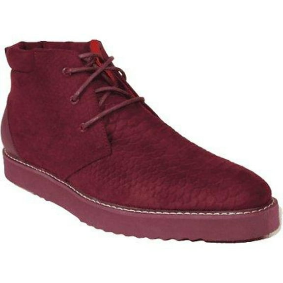 Mens Tayno Modern Chukka Boot Micro Suede Soft Comfortable Cushion Troupe Wine