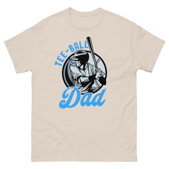 Mens Tball Dad Shirt, T-Ball Dad Tee Ball Daddy Sport T-shirt (Natural, S)