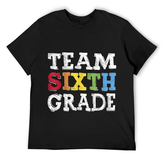 Mens Team 6th Grade Squad Sixth Teacher Student Back To School T-Shirt Black