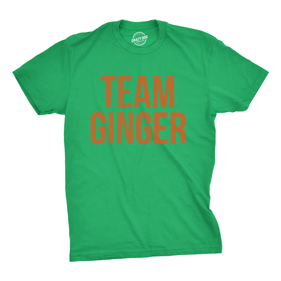 Mens Team Ginger T Shirt Funny Red Head St Saint Patricks Day Green Tee for Guys Graphic Tees