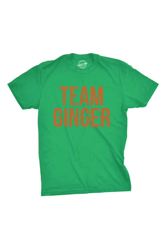 Mens Team Ginger T Shirt Funny Red Head St Saint Patricks Day Green Tee for Guys Graphic Tees
