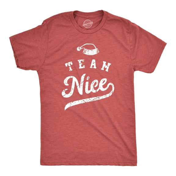 Mens Team Nice T Shirt Funny Xmas Party Santas List Tee for Guys Graphic Tees