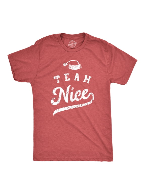 Mens Team Nice T Shirt Funny Christmas Party Santas List Tee for Guys Graphic Tees