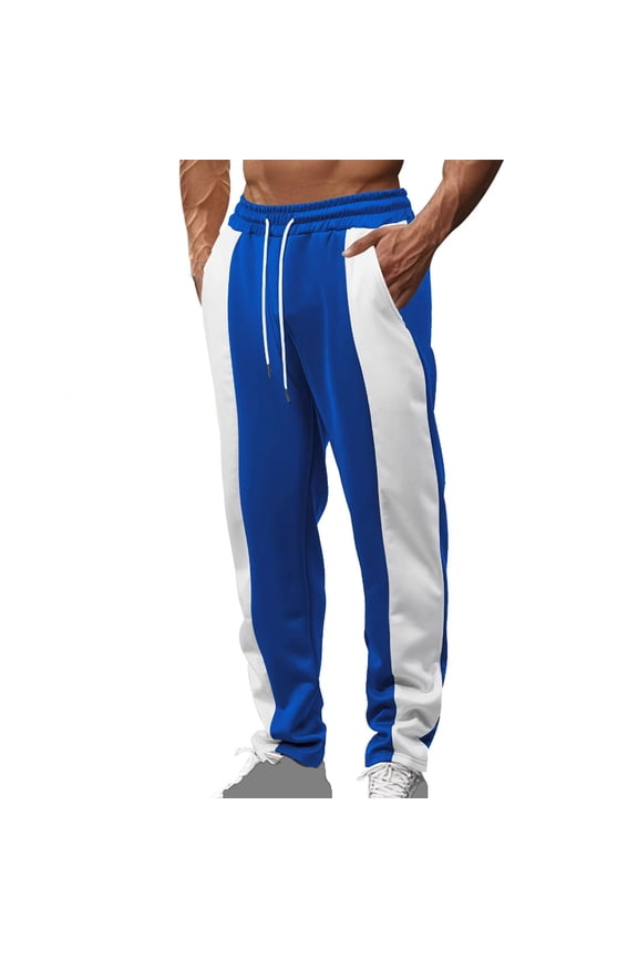 Mens Tear Away Athletic Pants Side High Split Basketball Pants Snap Button Striped Sweatpants Workout Jogger Pants Men