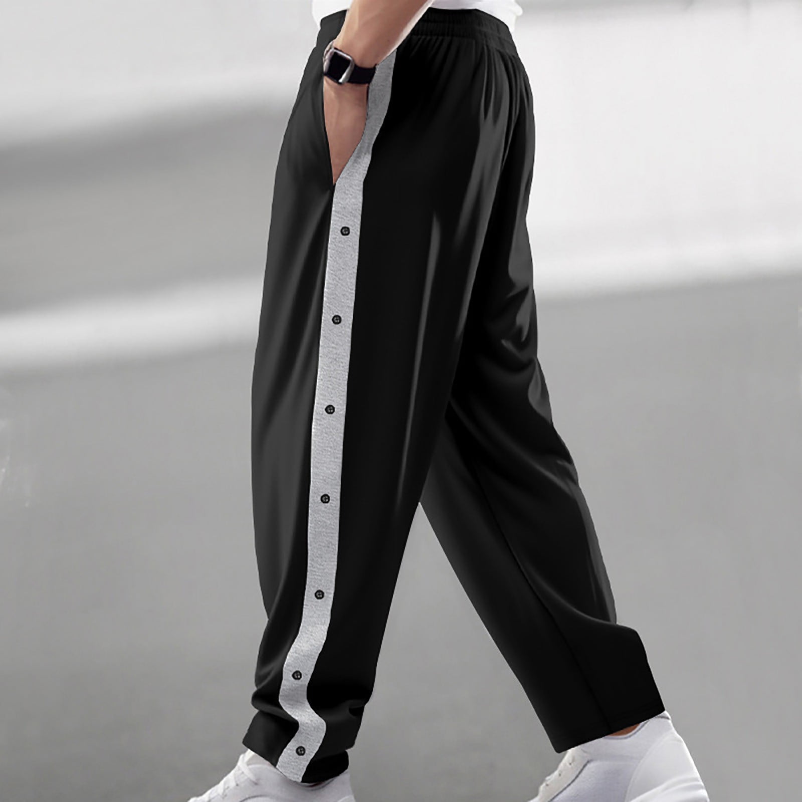 ウェア ballaholic Side Snap Jersey Pants Black Mens Tear Away Basketball Pants!Side Snap Button Athletic Workout