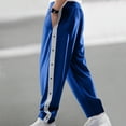 thumbnail image 1 of Mens Tear Away Basketball Pants!Side Snap Button Athletic Workout Sweatpants Running Casual Loose Jogger Blue L, 1 of 6