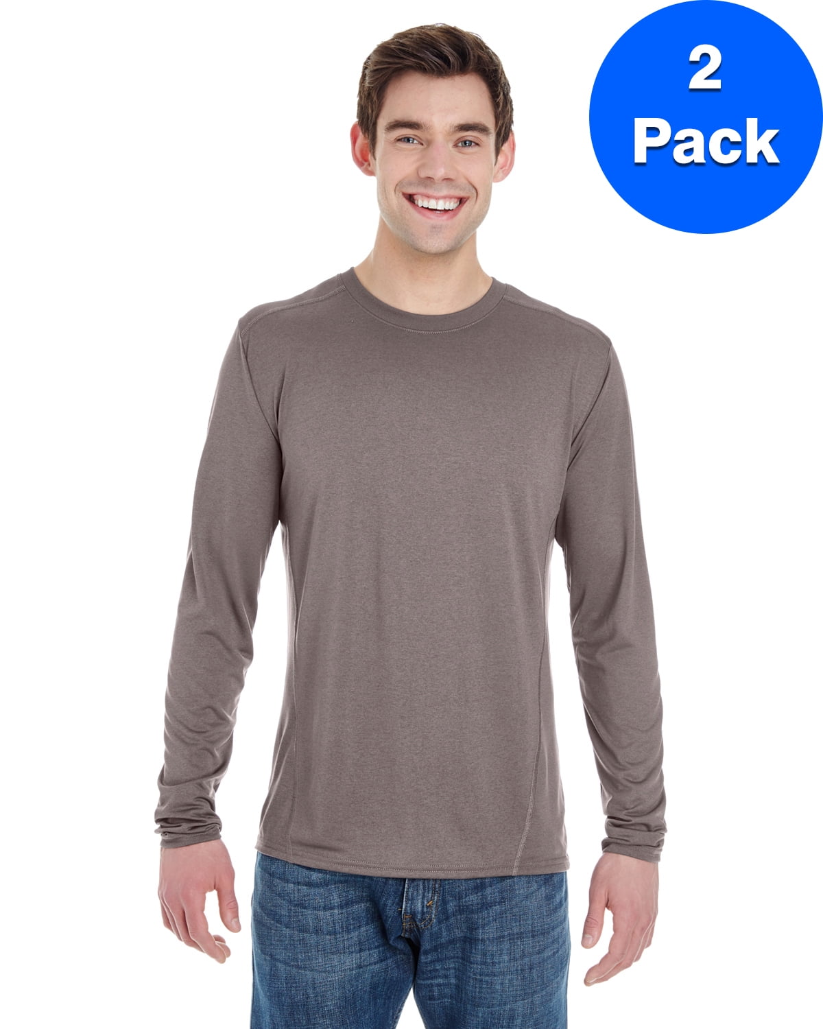 Mens Tech Long-Sleeve T-Shirt 2 Pack - Walmart.com