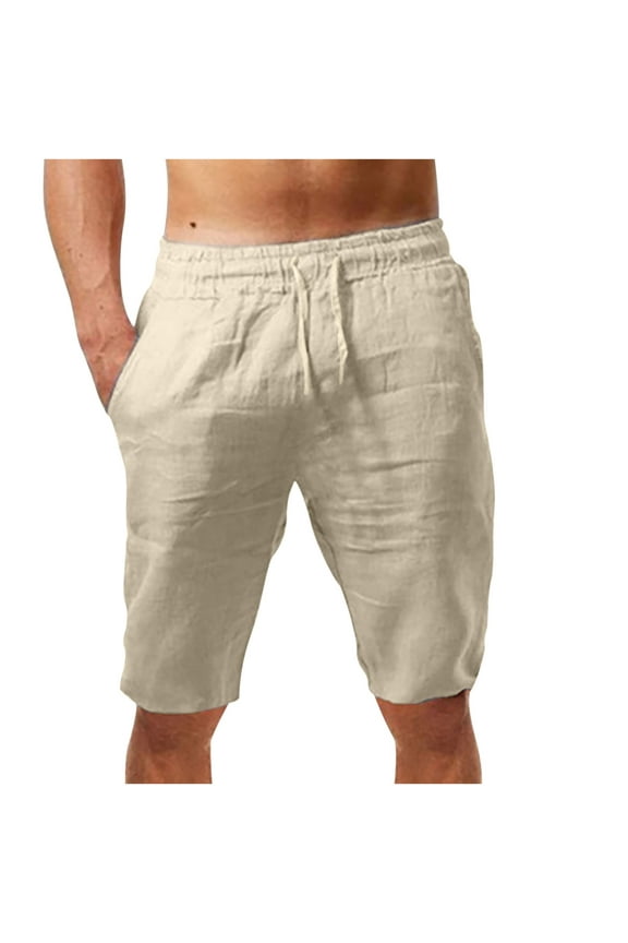 Mens Tech Woven Cotton Cargo Shorts, Lightweight, Adjustable Waist,Men's Sports Short Pants with Pockets
