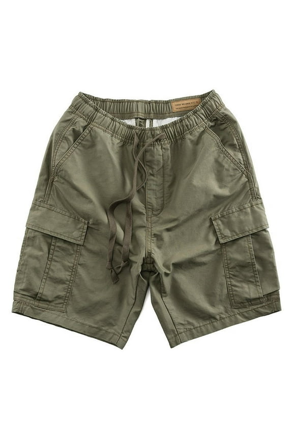 Mens Tech Woven Nylon Cargo Shorts, Lightweight, Adjustable Waist,Hiking with Multi Pockets