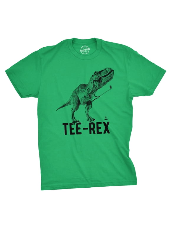 Mens Tee Rex Golf T Shirt Funny Dinosaur Trex Tee Gift for Golfing Dad Graphic Tees