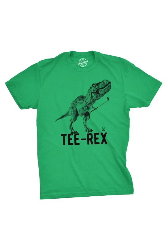 Mens Tee Rex Golf T Shirt Funny Dinosaur Trex Tee Gift for Golfing Dad Graphic Tees