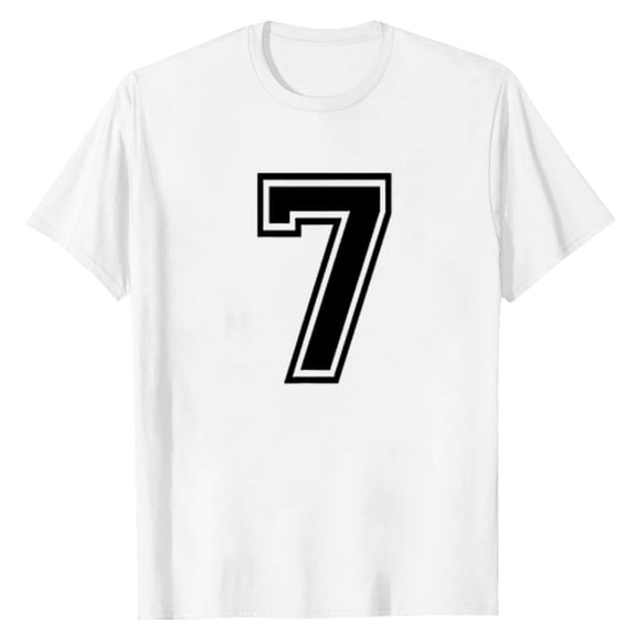 Mens Tee Shirts Number Graphic Short Sleeve Pullover Tops Lightweight Soft Crewneck Casual Tee White L