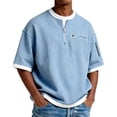 thumbnail image 1 of Mens Tee Shirts Short Sleeve Crewneck Shirts Lightweight Blue Tee Shirts Men's Fashion, 1 of 4