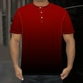 thumbnail image 1 of Mens Tees Shirts S-5X Big & Tall Short Sleeve T-Shirts Plus Size Casual Pullover Button Crewneck Gradient Printed Going Out Loungewear Tops, 1 of 5