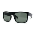 thumbnail image 1 of Mens Tempered Glass Lens Flat Top Rectangle Gangster Shade Sunglasses Gloss Black, 1 of 4