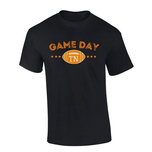Mens Tennessee Tshirt Game Day In TN Football Sports Team Color Short Sleeve T-shirt Graphic Tee-Black-xl