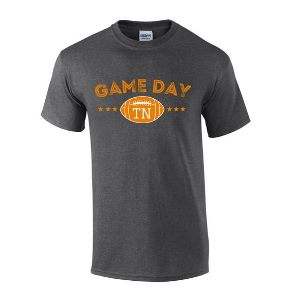 Mens Tennessee Tshirt Game Day In TN Football Sports Team Color Short Sleeve T-shirt Graphic Tee-Heather Grey-small