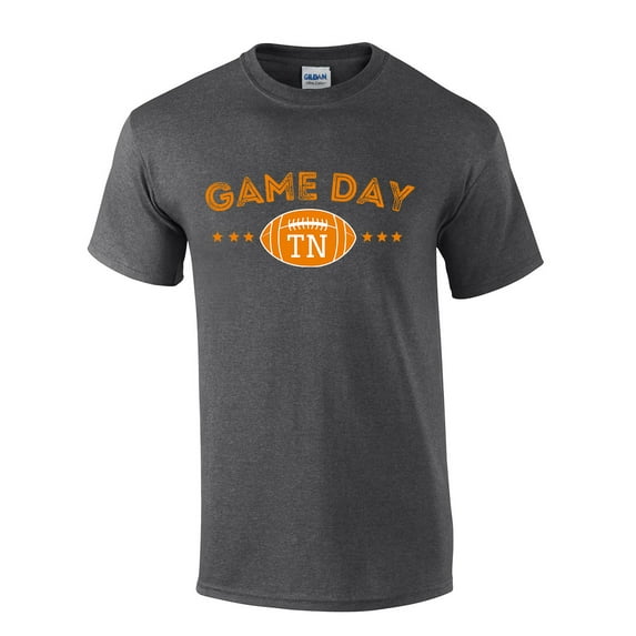 Mens Tennessee Tshirt Game Day In TN Football Sports Team Color Short Sleeve T-shirt Graphic Tee-Heather Grey-xxl