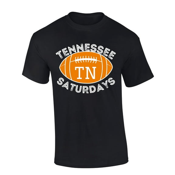 Mens Tennessee Tshirt Saturdays Football Sports TN Team Color Short Sleeve T-shirt Graphic Tee-Black-small