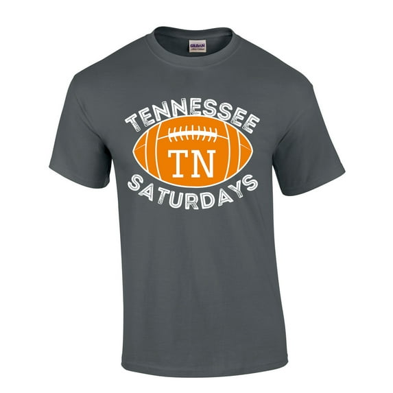 Mens Tennessee Tshirt Saturdays Football Sports TN Team Color Short Sleeve T-shirt Graphic Tee-Charcoal-6xl