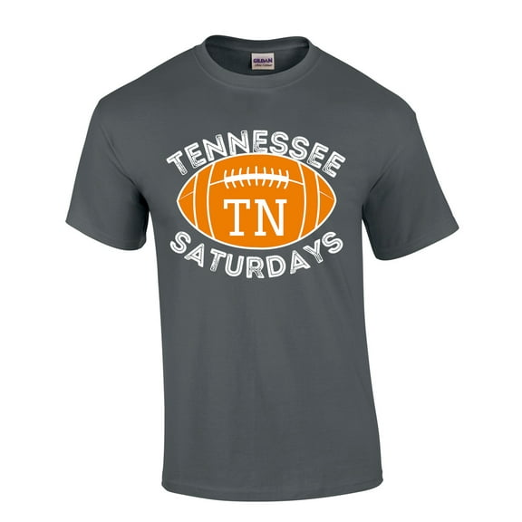 Mens Tennessee Tshirt Saturdays Football Sports TN Team Color Short Sleeve T-shirt Graphic Tee-Charcoal-small