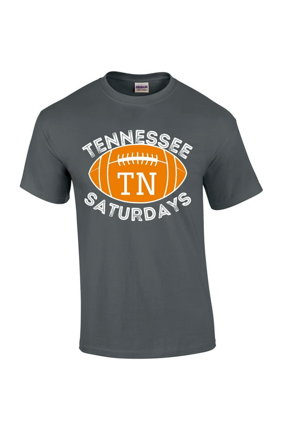 Mens Tennessee Tshirt Saturdays Football Sports TN Team Color Short Sleeve T-shirt Graphic Tee-Charcoal-xl