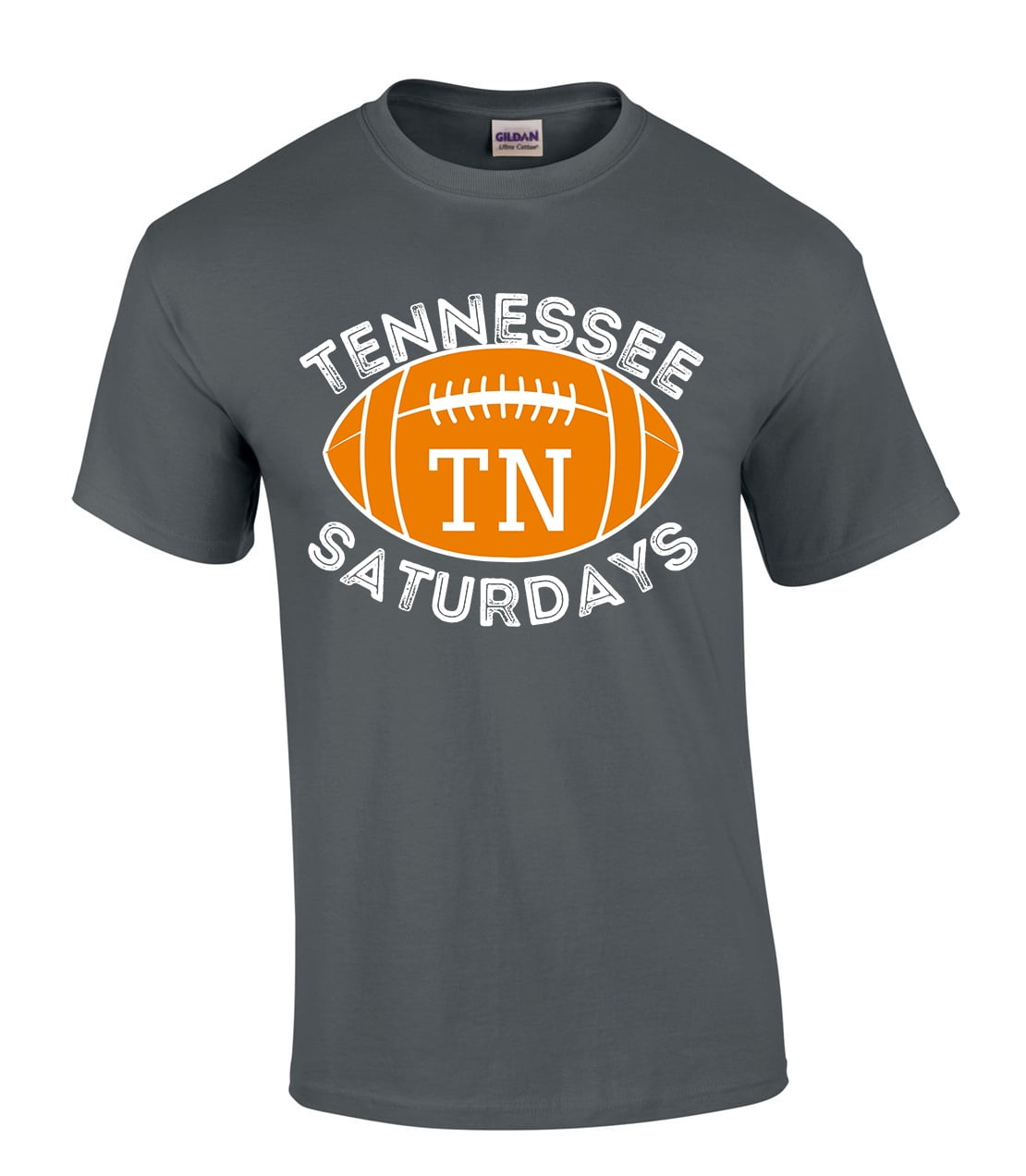 Tennessee Volunteers Football Team Color T-Shirt - Orange & White Graphic Tee For Men (Charcoal, 4XL)