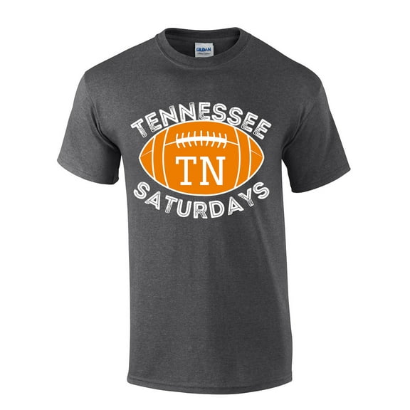 Mens Tennessee Tshirt Saturdays Football Sports TN Team Color Short Sleeve T-shirt Graphic Tee-Heather Grey-medium