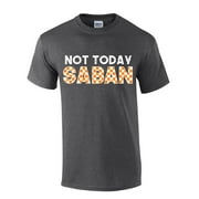 Mens Tennessee Tshirt TN Orange Checker Not Today Saban Football Short Sleeve T-shirt Graphic Tee-Heather Grey-small