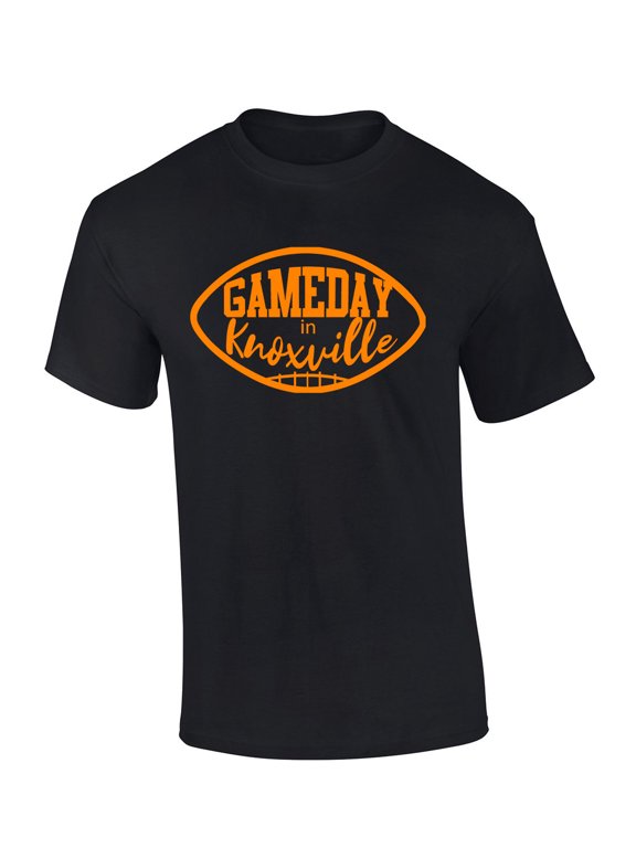 Mens Tennessee Tshirt TN Orange Game Day in Knoxville Football Short Sleeve T-shirt Graphic Tee-Black-medium