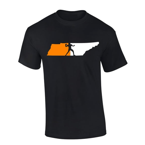 Mens Tennessee Tshirt TN State Team Color Orange and White Football Short Sleeve T-shirt Graphic Tee-Black-5xl