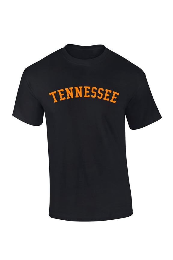 Mens Tennessee Tshirt TN Team Color Short Sleeve T-shirt Graphic Tee-Black-xxl