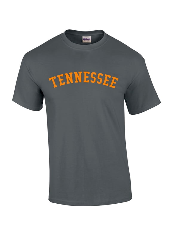 Mens Tennessee Tshirt TN Team Color Short Sleeve T-shirt Graphic Tee-Charcoal-medium