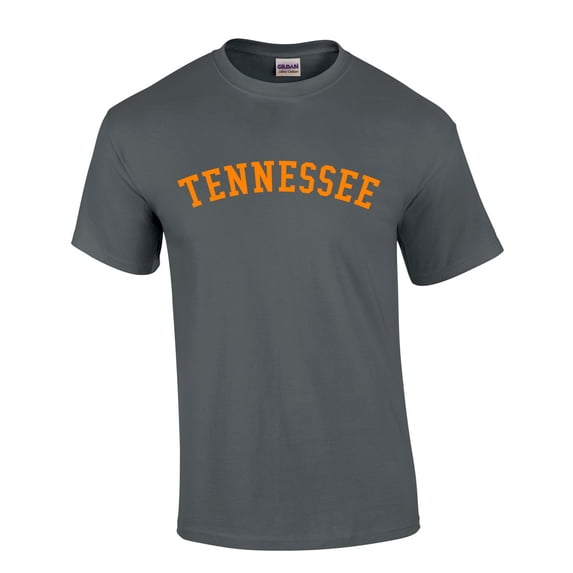 Mens Tennessee Tshirt TN Team Color Short Sleeve T-shirt Graphic Tee-Charcoal-small