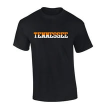 Mens Tennessee Tshirt TN Two Tone Orange and White Football Sports Fan Short Sleeve T-shirt Graphic Tee-Black-xxxl