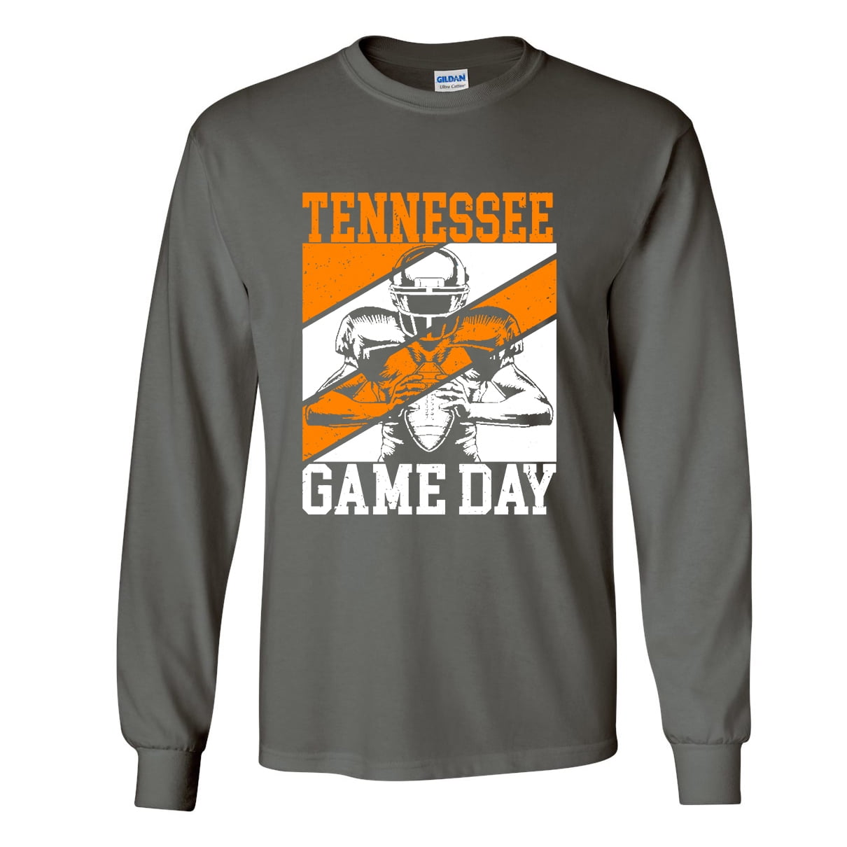 Men's Tennessee Vols Football T-Shirt - Saturdays Team Color Orange Long Sleeve Graphic Tee, Charcoal, Large - View #5