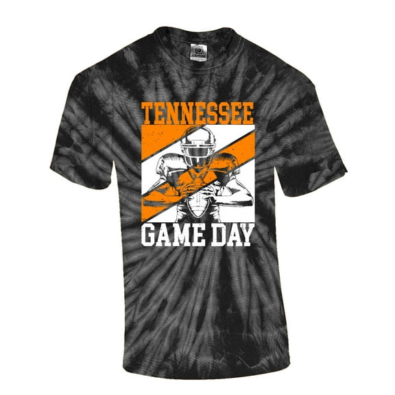 Mens Tennessee Tshirt Tennessee Game Day Football Sports TN Team Color Short Sleeve T-shirt Graphic Tee-Black Tie Dye-medium